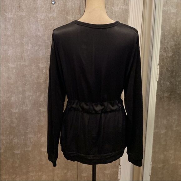 Sandro Elegant Black Women's Top with crystal Tie, L - Picture 7 of 11